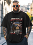 Big Size Men's Bigfoot Independence Day Loose T-shirt