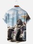 Moisture Wicking Seaside Bigfoot Chest Pocket Hawaiian Shirt