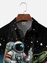 Moisture Wicking Astronaut Dinosaur Chest Pocket Hawaiian Shirt