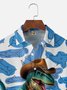 Moisture Wicking Guitar Dinosaur Shark Car Chest Pocket Hawaiian Shirt