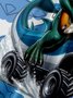 Moisture Wicking Guitar Dinosaur Shark Car Chest Pocket Hawaiian Shirt