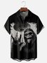 Moisture Wicking Alien Spaceship Bigfoot Chest Pocket Hawaiian Shirt