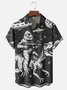 Moisture Wicking Universe UFO Dinosaur Bigfoot Chest Pocket Hawaii Shirt