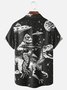 Moisture Wicking Universe UFO Dinosaur Bigfoot Chest Pocket Hawaii Shirt