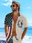 Hardaddy Moisture-wicking Memorial Day American Flag American Eagle Chest Pocket Casual Shirt