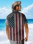 Hardaddy Moisture-wicking Memorial Day American Flag American Eagle Chest Pocket Casual Shirt