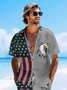 Hardaddy Moisture-wicking Memorial Day American Flag American Eagle Chest Pocket Casual Shirt