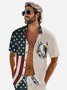 Hardaddy Moisture-wicking Memorial Day American Flag American Eagle Chest Pocket Casual Shirt