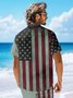 Hardaddy Moisture-wicking Memorial Day American Flag American Eagle Chest Pocket Casual Shirt